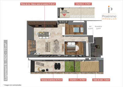 Appartement - 73 m² - 4 pièces