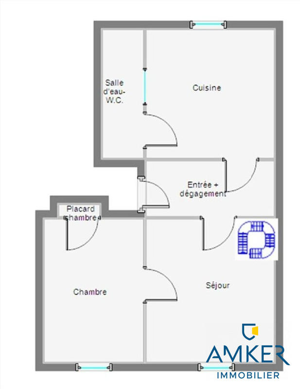 Appartement - 57 m² - 3 pièces