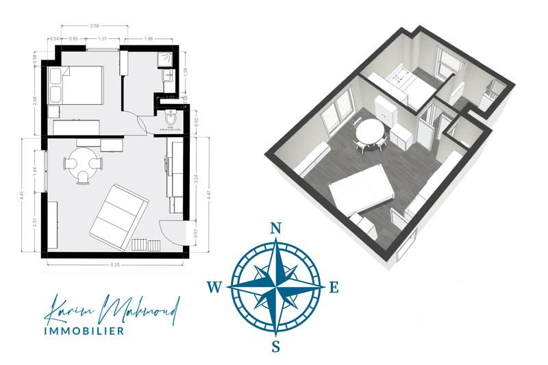 Appartement - 39 m² - 2 pièces