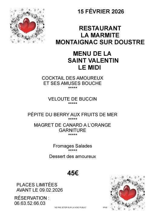 Menu de la Saint-Valentin