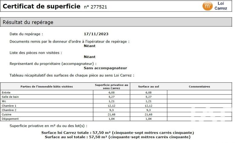 Appartement - 58 m² - 3 pièces