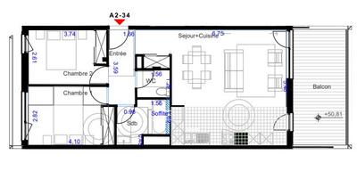 Appartement - 64 m² - 3 pièces