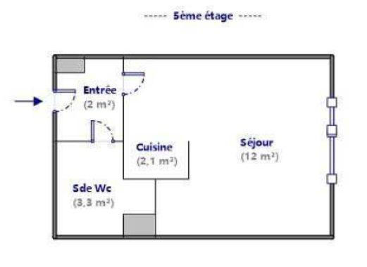 Appartement - 20 m² - 1 pièce