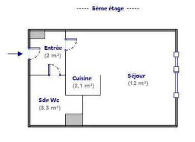 Appartement - 20 m² - 1 pièce