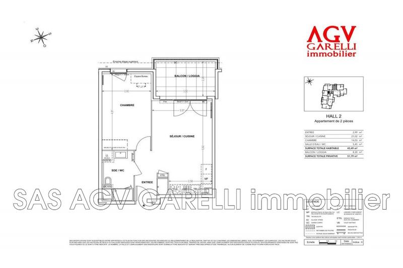 Appartement - 43 m² - 2 pièces