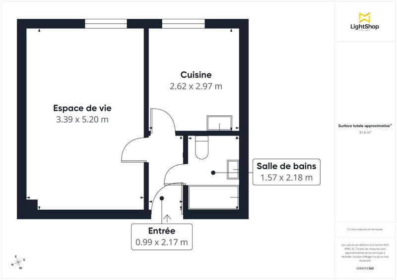 Appartement - 31 m² - 1 pièce