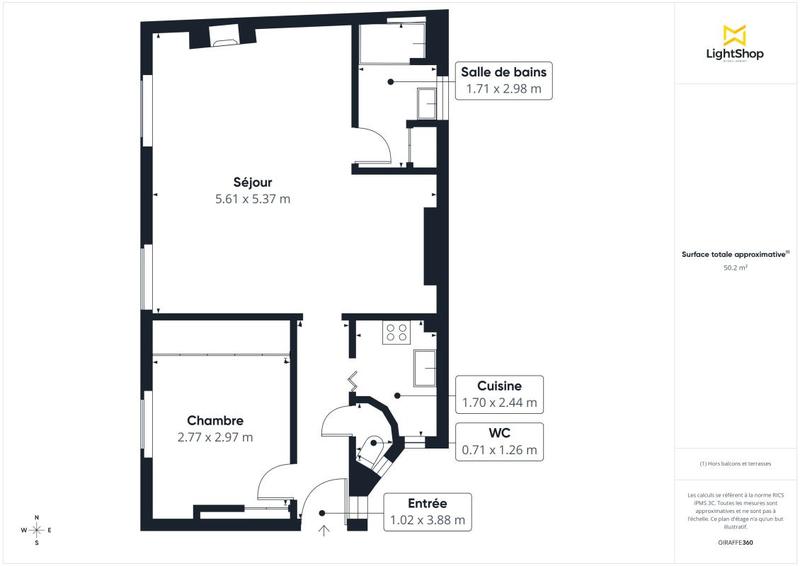Appartement - 50 m² - 2 pièces