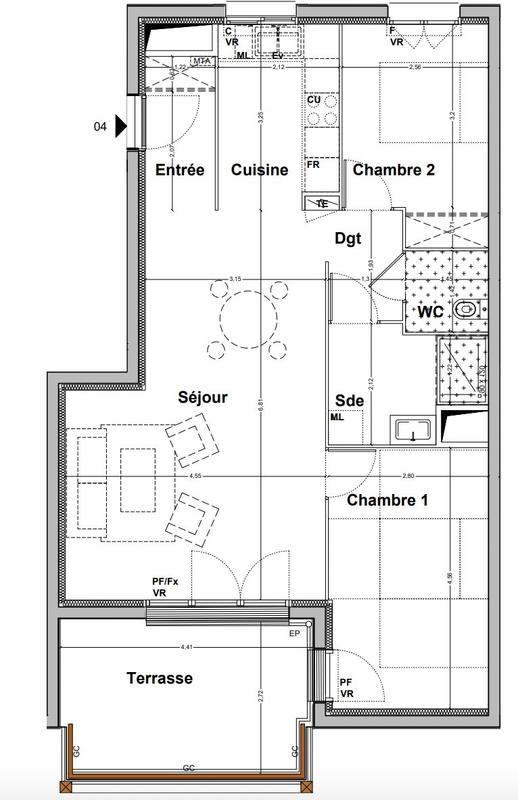 Appartement - 68 m² - 3 pièces
