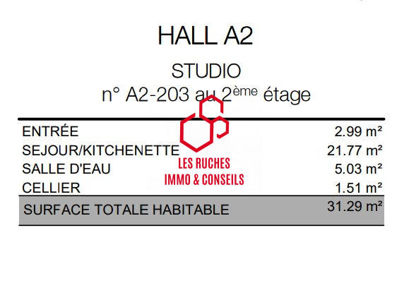 Appartement - 31 m² - 1 pièce
