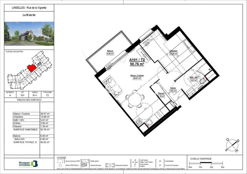 Appartement - 50 m² - 2 pièces