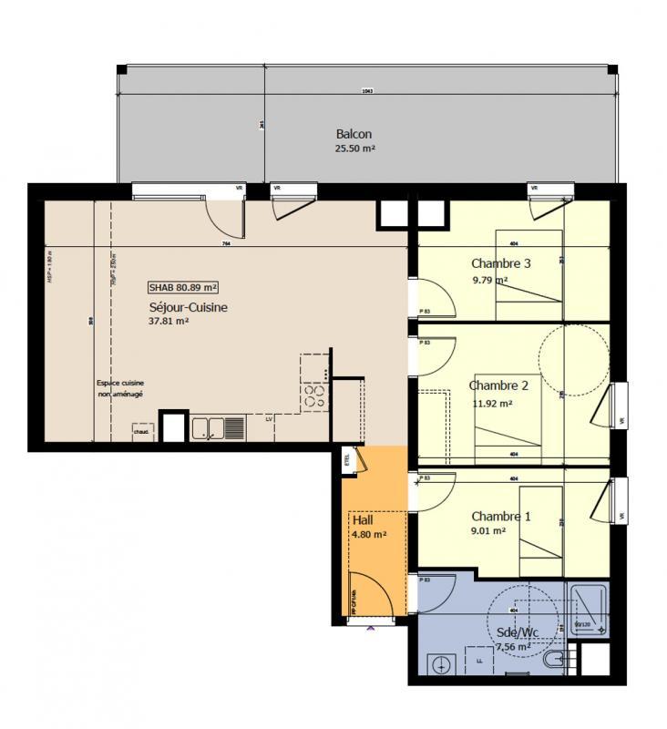 Appartement - 80 m² - 4 pièces