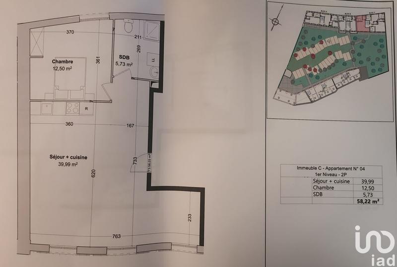 Appartement - 58 m² - 2 pièces