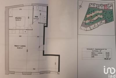 Appartement - 58 m² - 2 pièces