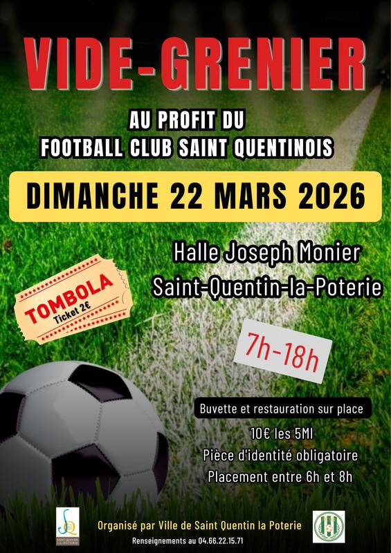 Vide-grenier au profit du football club saint quentinois