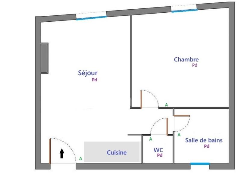 Appartement ancien - 31 m² - 2 pièces
