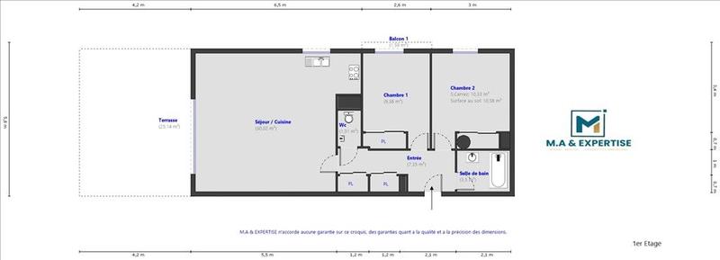 Appartement - 62 m² - 3 pièces