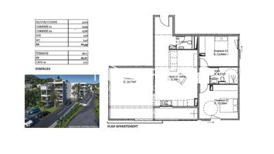 Appartement - 66 m² - 3 pièces