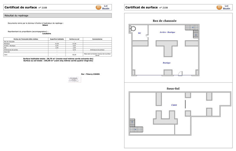 Local commercial - 40 m² - 1 pièce