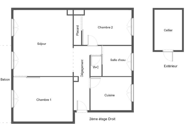 Appartement - 53 m² - 3 pièces