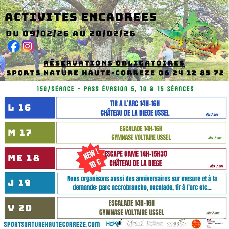 Activités Vacances d'hiver - Sports Nature Haute-Corrèze