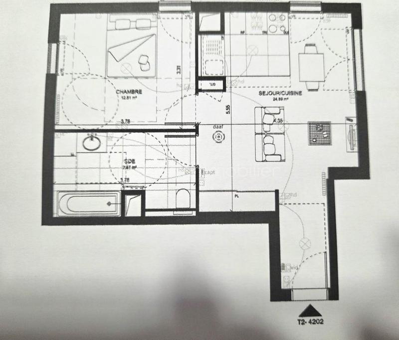 Appartement - 45 m² - 2 pièces