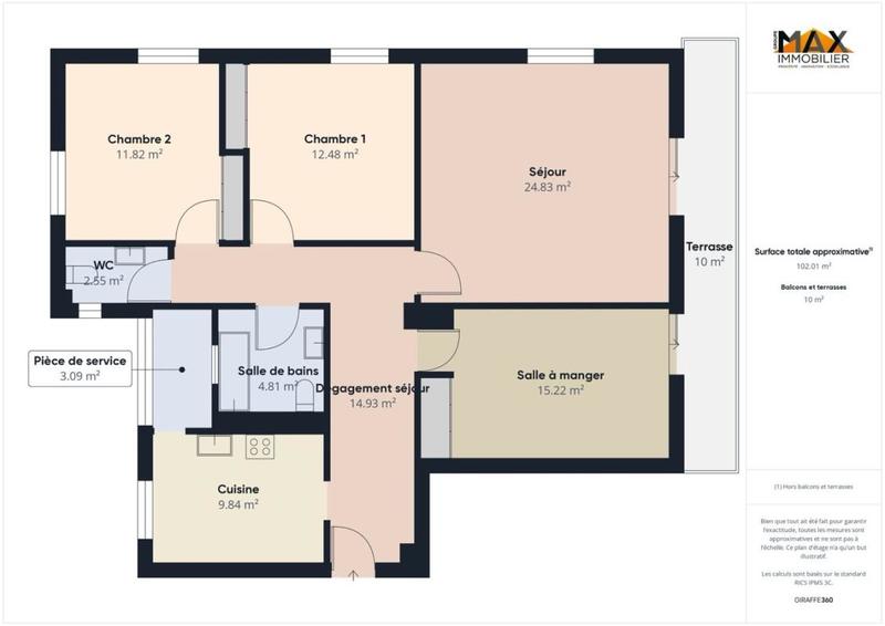 Appartement - 100 m² - 4 pièces