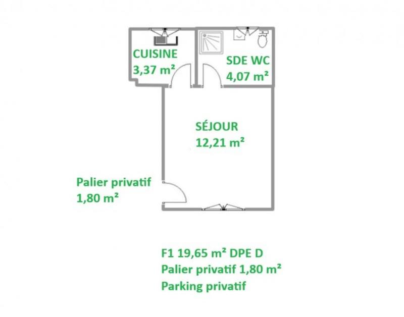 Appartement - 20 m² - 1 pièce