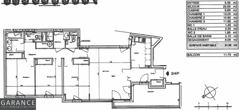 Appartement - 96 m² - 4 pièces