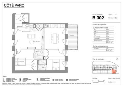 Appartement - 77 m² - 3 pièces