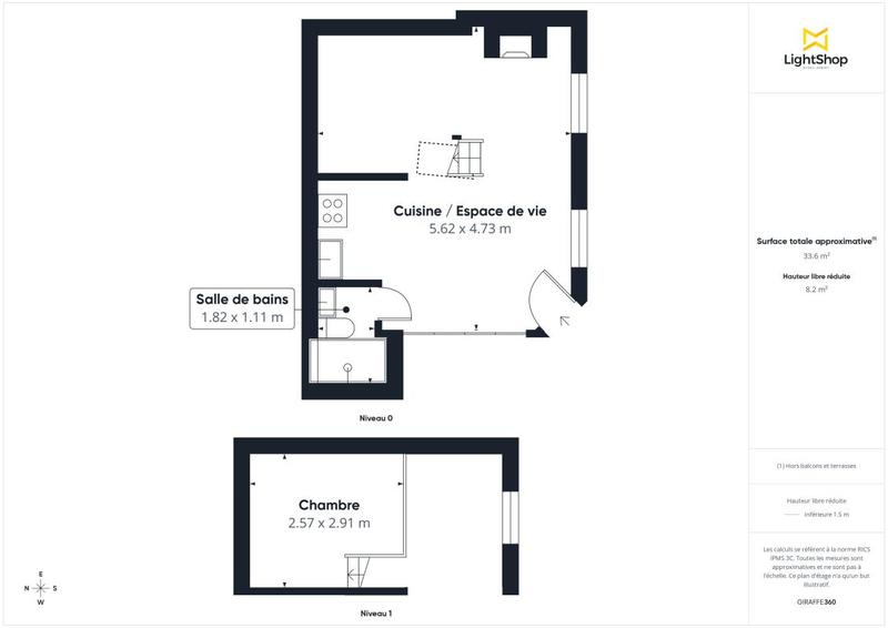 Appartement - 30 m² - 2 pièces