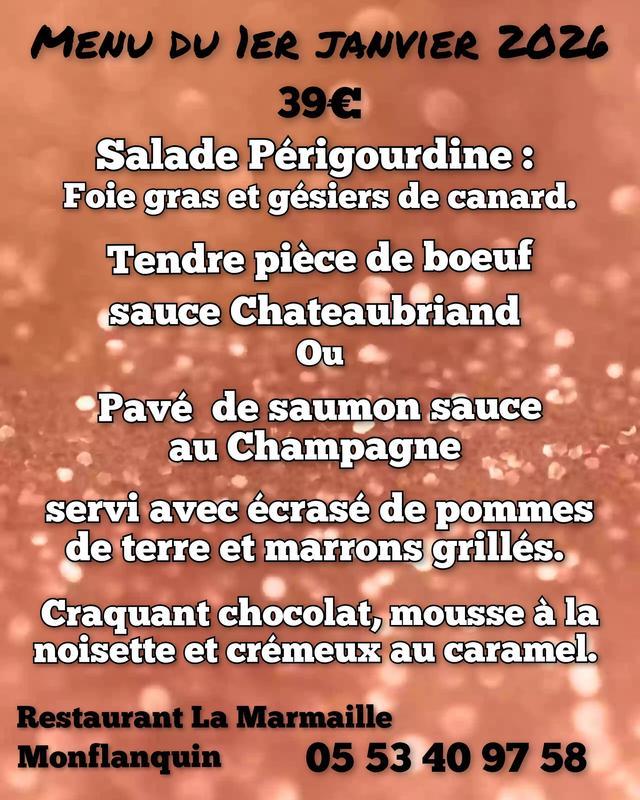 Menu 1er janvier 2026
