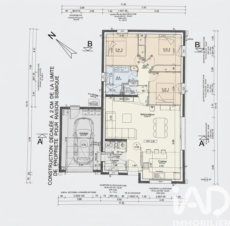 Maison - 87 m² - 4 pièces