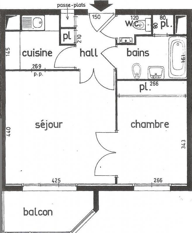 Appartement - 43 m² - 2 pièces