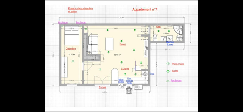 Appartement - 48 m² - 2 pièces