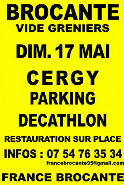 Brocante vide greniers parking décathlon cergy