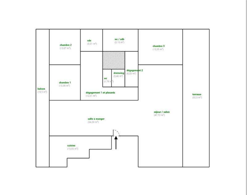 Appartement - 173 m² - 5 pièces
