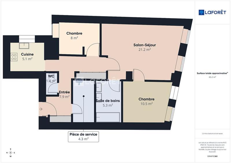 Appartement - 64 m² - 3 pièces
