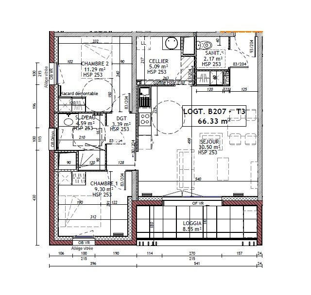 Appartement - 66 m² - 3 pièces