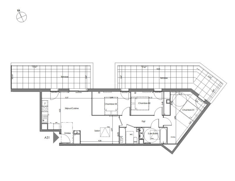 Appartement - 83 m² - 4 pièces