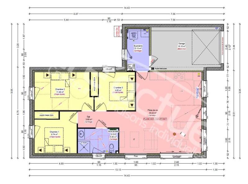 Maison - 92 m² - 4 pièces