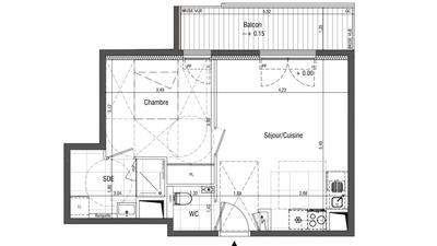 Appartement - 42 m² - 2 pièces