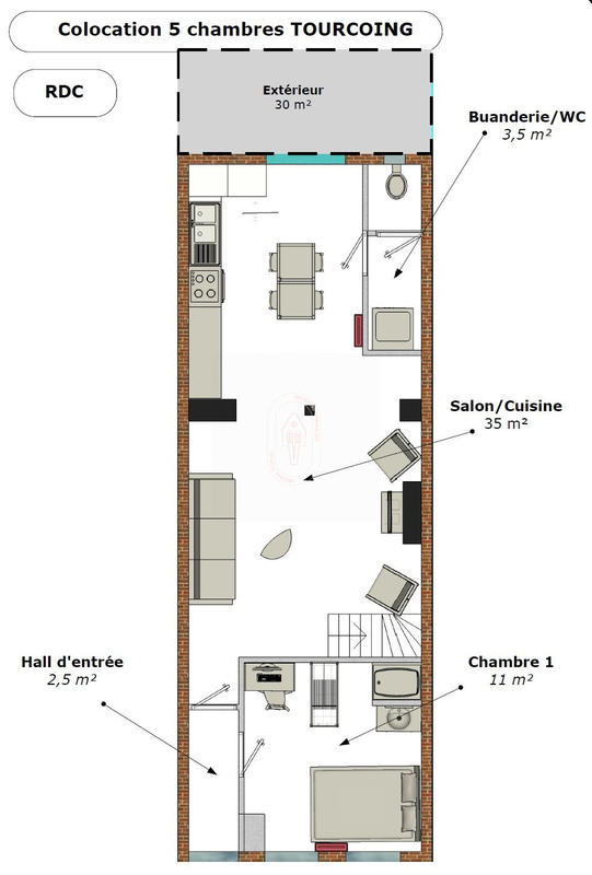 Maison - 111 m² - 6 pièces