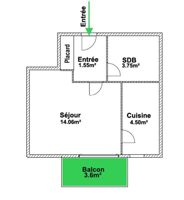 Appartement - 25 m² - 1 pièce