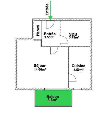 Appartement - 25 m² - 1 pièce