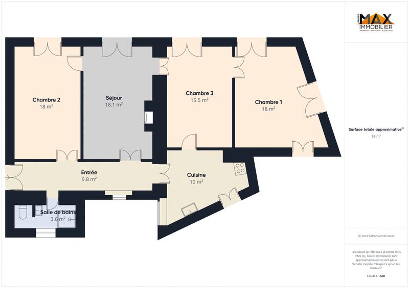 Appartement - 96 m² - 4 pièces