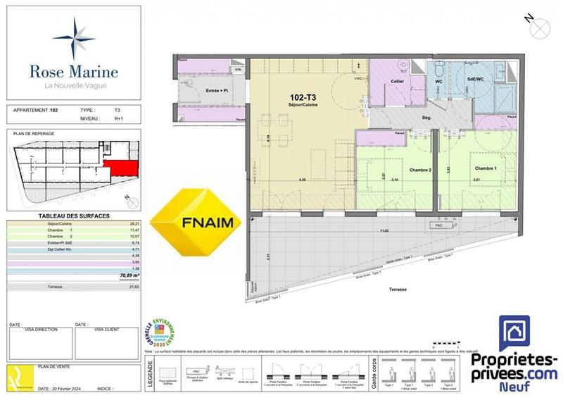 Appartement - 71 m² - 3 pièces