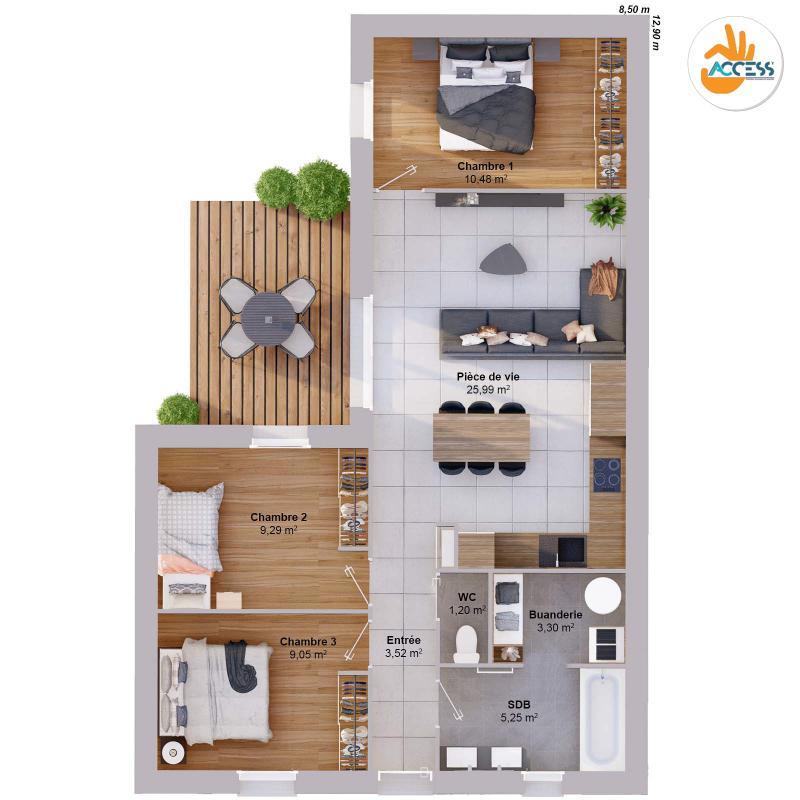 Maison - 68 m² - 5 pièces