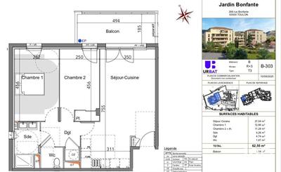 Appartement - 62 m² - 3 pièces