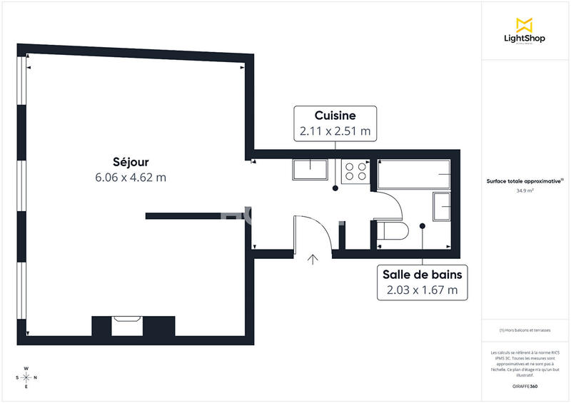 Appartement - 35 m² - 2 pièces