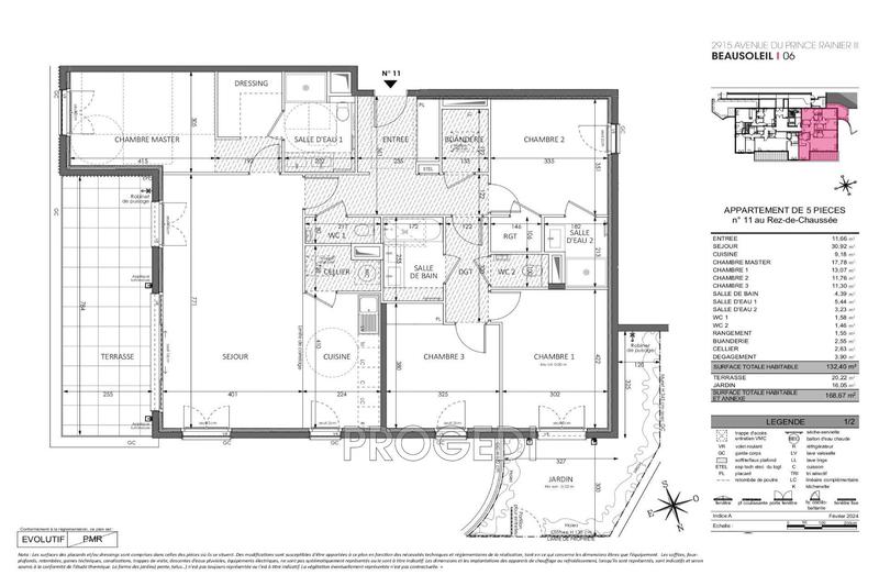 Appartement - 132 m² - 5 pièces